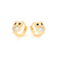 Harma Jewelry Harma Girls Observant Owl Hoop Earrings - everyday minimalist 18K gold plated earrings for women