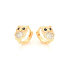 Harma Jewelry Harma Girls Observant Owl Hoop Earrings - everyday minimalist 18K gold plated earrings for women