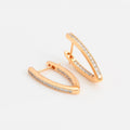 Harma Jewelry Inside Out Gold V-Huggie Earrings - everyday minimalist 18K gold plated earrings for women