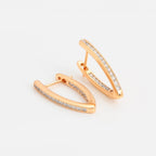 Harma Jewelry Inside Out Gold V-Huggie Earrings - everyday minimalist 18K gold plated earrings for women