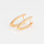 Harma jewelry 18k gold plated Inside Out Gold V-Huggie Earrings