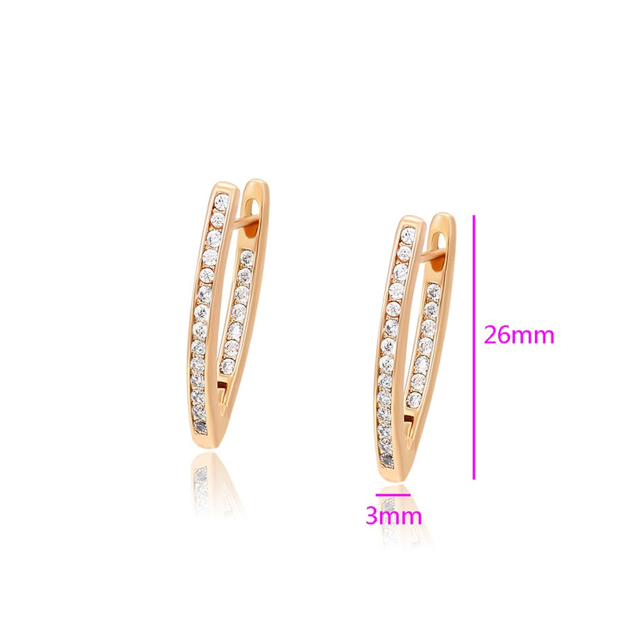 Harma jewelry 18k gold plated Inside Out Gold V-Huggie Earrings
