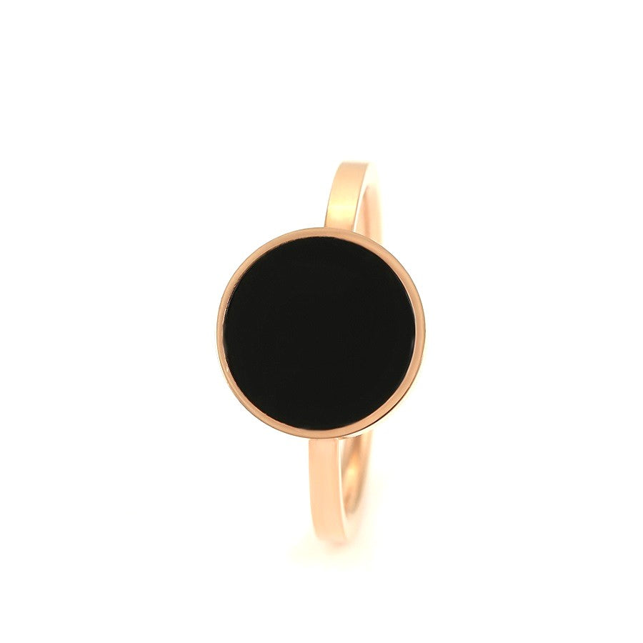 Harma Jewelry Rebellious Black Halo Ring - bold statement black 18K gold plated rings for women