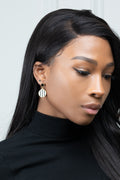 Harma Jewelry Binate Chic Stud Earrings - bold statement black 18K gold plated earrings for women