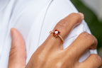 Harma jewelry 18k gold plated Aspiring Ruby Princess Cut Ring
