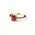 Harma jewelry 18k gold plated Aspiring Ruby Princess Cut Ring