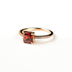 Harma jewelry 18k gold plated Aspiring Ruby Princess Cut Ring
