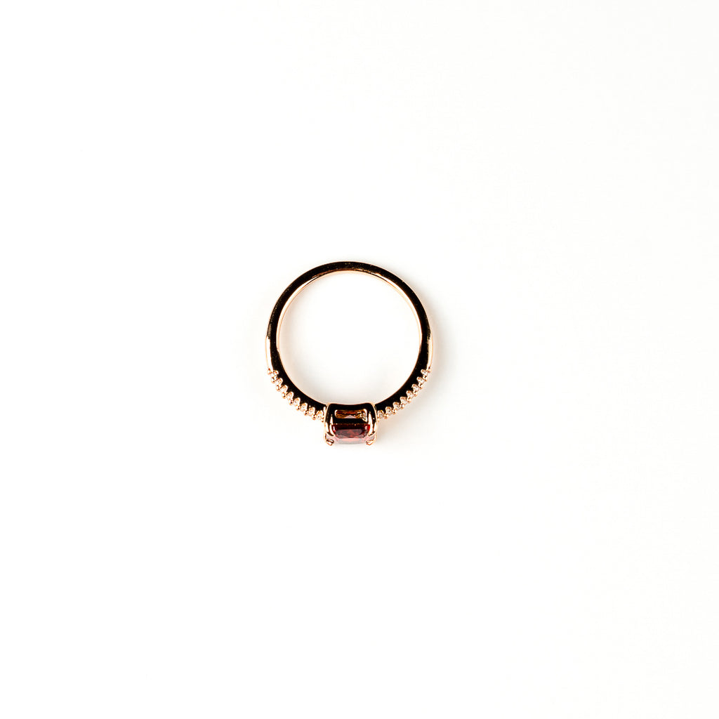Harma jewelry 18k gold plated Aspiring Ruby Princess Cut Ring