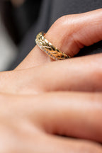 harma jewelry dawn collection 14k gold plated Sparkly Braid Eternity Adjustable Ring