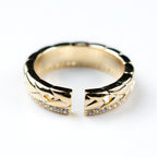 harma jewelry dawn collection 14k gold plated Sparkly Braid Eternity Adjustable Ring