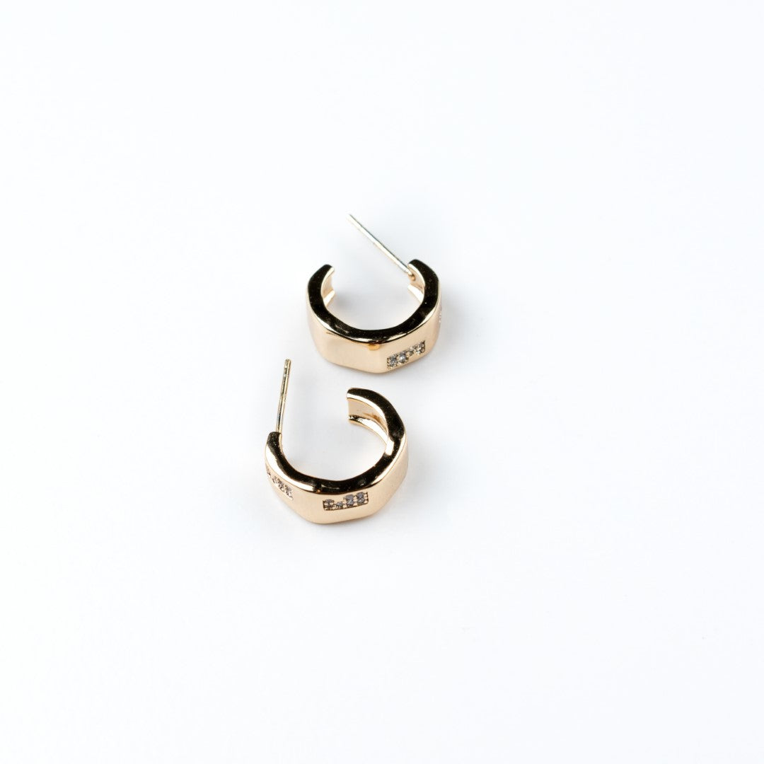 harma jewelry Chunky Hexagon Stud Earrings