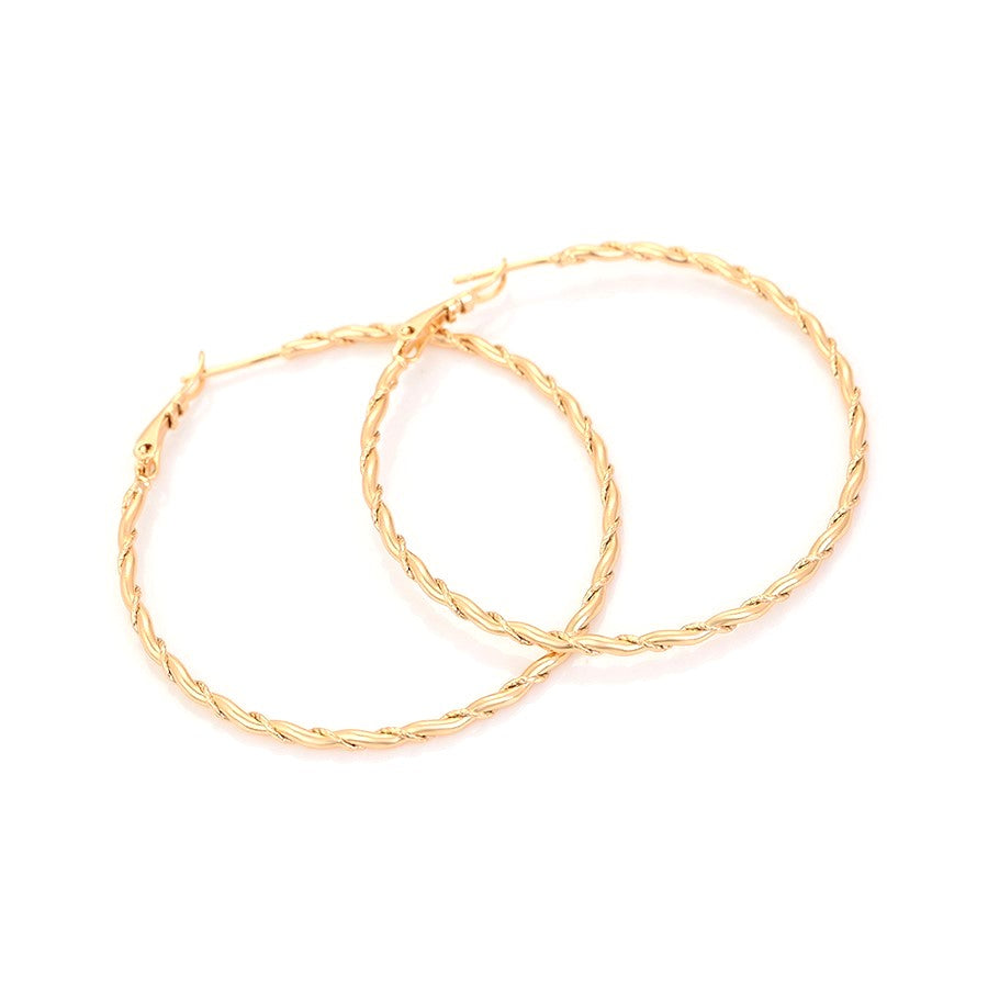Harma Jewelry Harma Essential Twist Garland Hoop Earrings - everyday minimalist 18K gold plated earrings for women