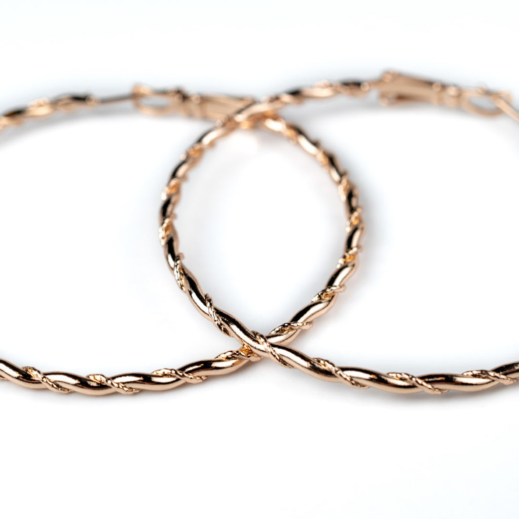 Harma Jewelry 18k gold plated Essential Twist Garland Hoop Earrings