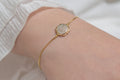 Harma Jewelry True North Hexagon Zirconia Bracelet - new beginnings pearl 18K gold plated bracelet for women