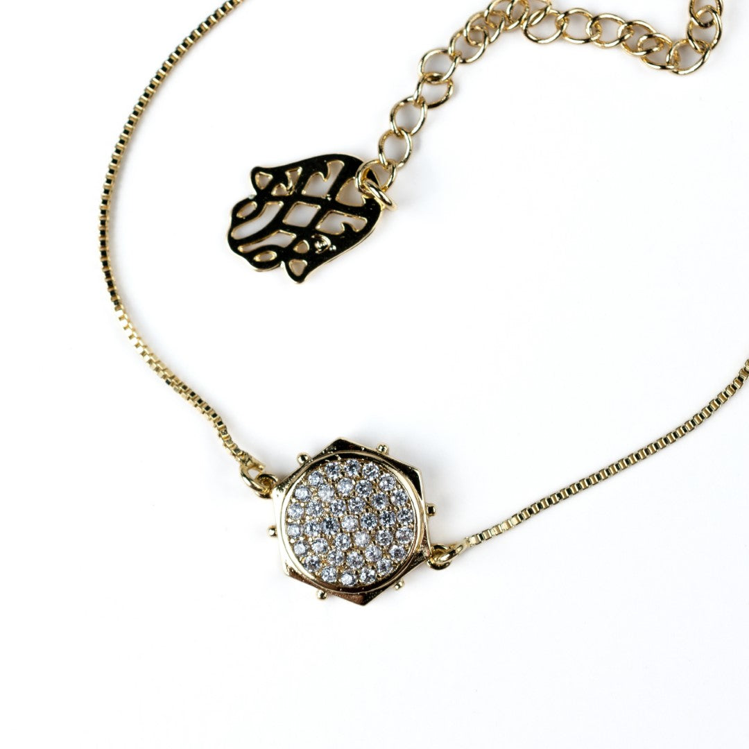 Harma jewelry dawn collection 14k gold plated True North Hexagon Zirconia Bracelet