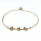 Floral Petals Zirconia Adjustable Bolo Bracelet