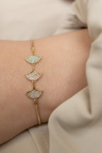 Floral Petals Zirconia Adjustable Bolo Bracelet