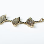 Floral Petals Zirconia Adjustable Bolo Bracelet