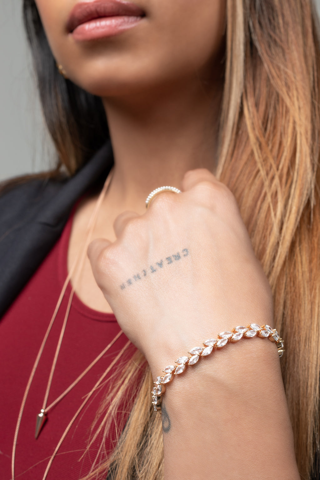 harma jewelry divine collection 18k gold plated Magnolia Gold Tennis Bracelet