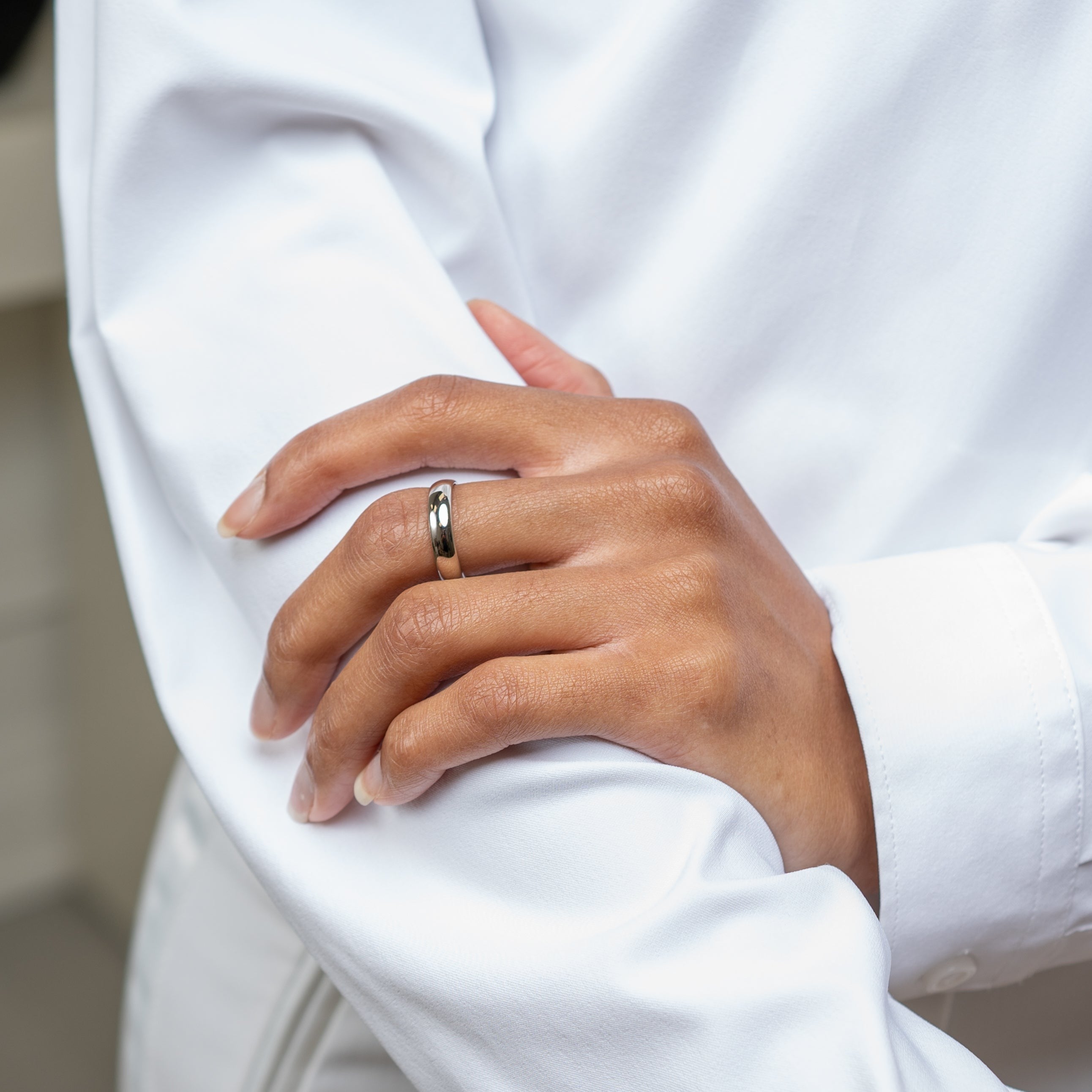 Harma Essentials Minimalist Silver Band Ring