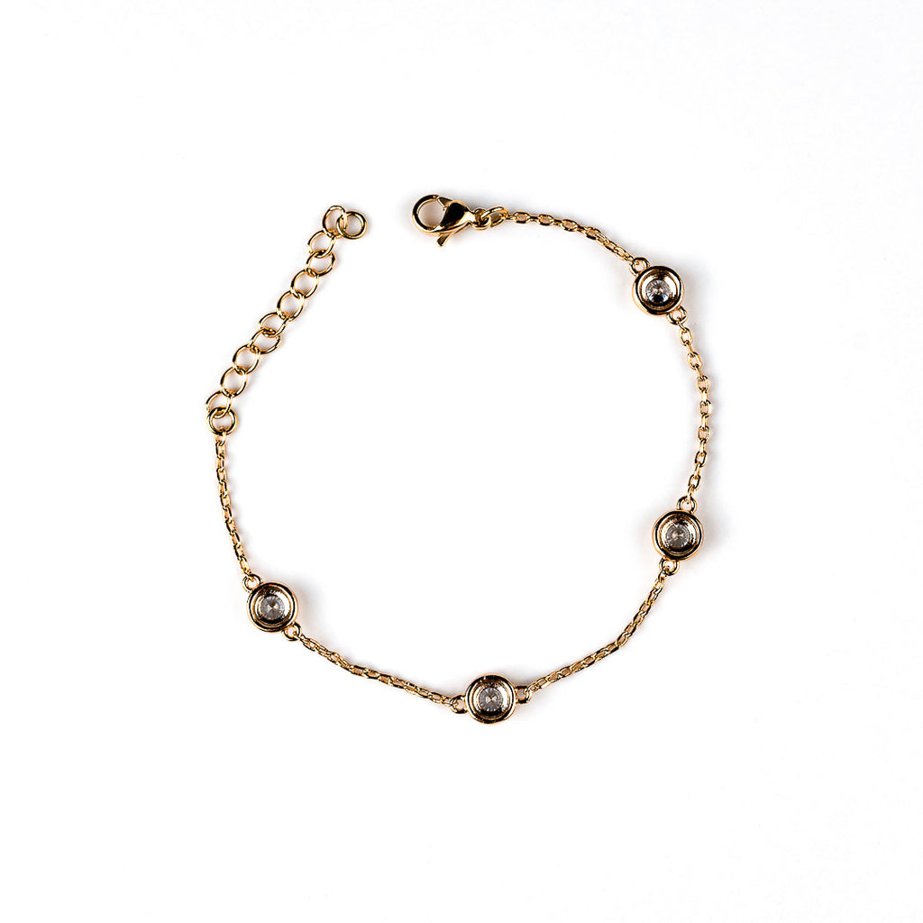 Harma Girls 18k gold plated Sparkling Bezel Zirconia Bracelet