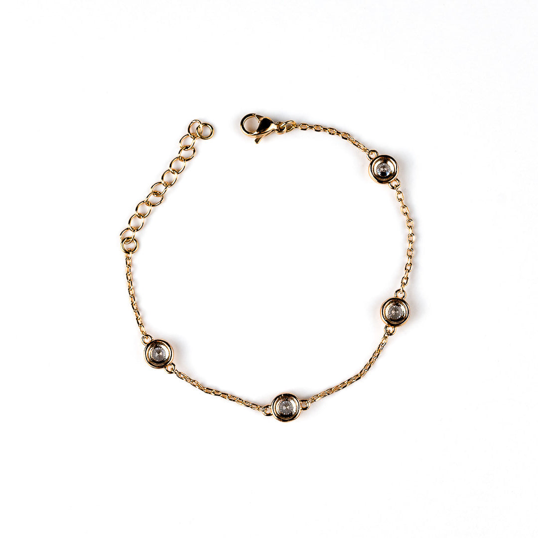 Harma Girls 18k gold plated Sparkling Bezel Zirconia Bracelet