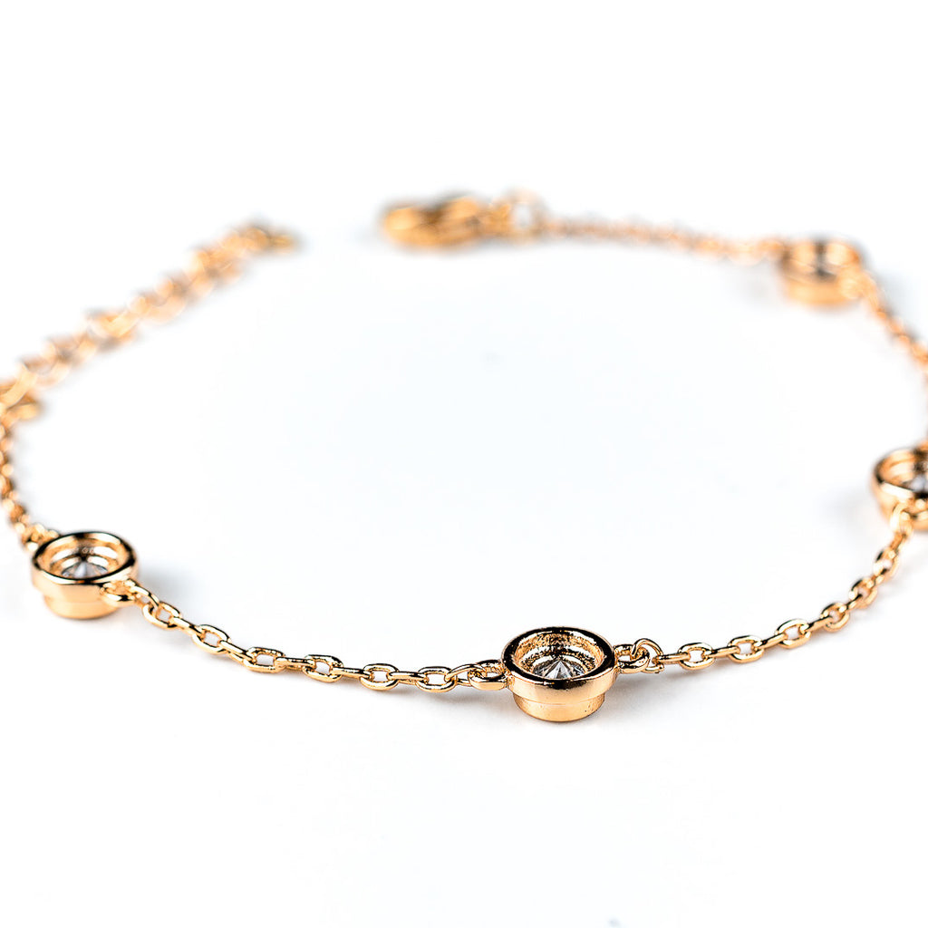 Harma Girls 18k gold plated Sparkling Bezel Zirconia Bracelet
