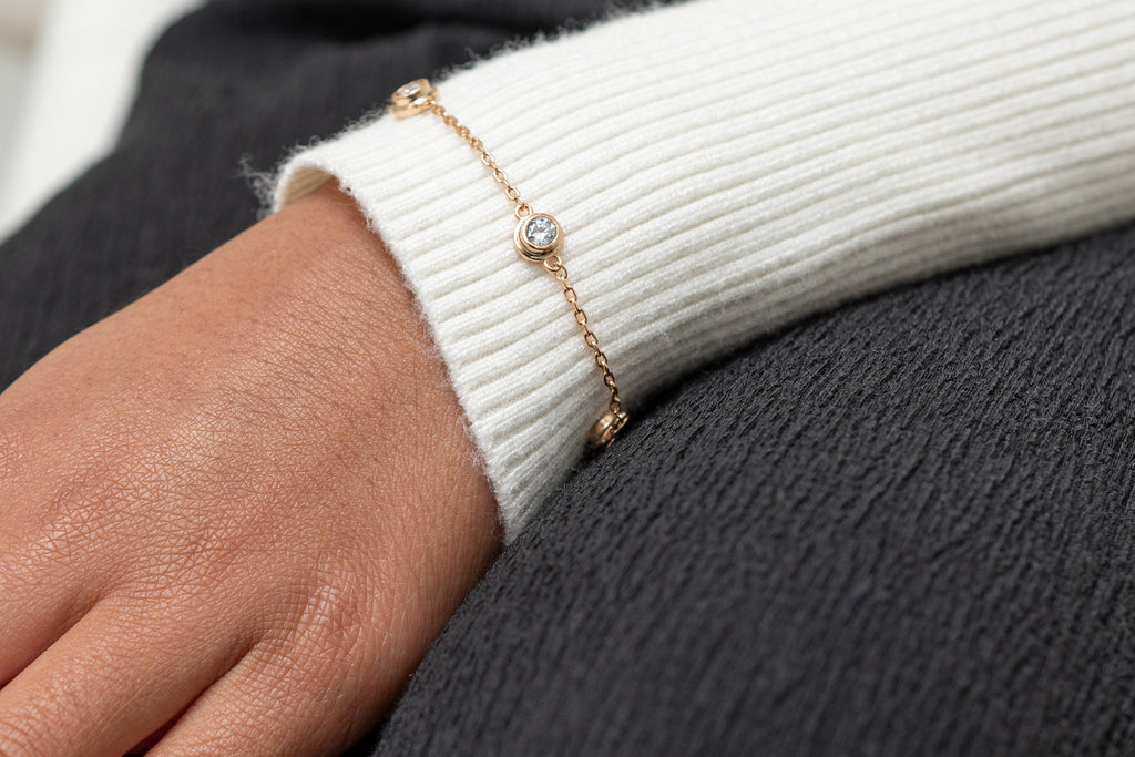 Harma Girls 18k gold plated Sparkling Bezel Zirconia Bracelet