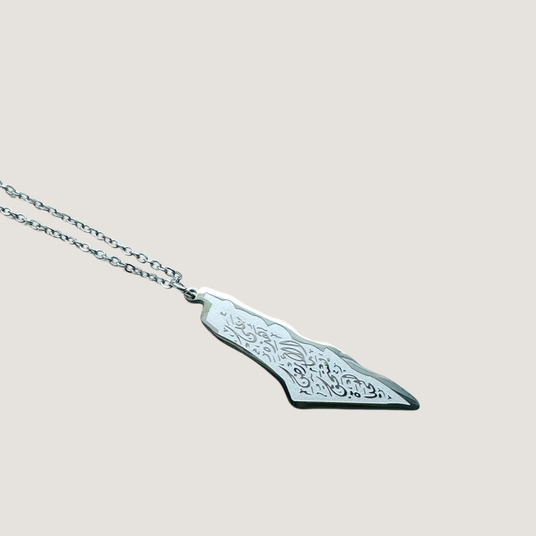Harma jewelry gold plated Life Worth Living Palestine Map Necklace