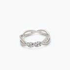 Harma Jewelry Silver Tone Overlapping Twine Zirconia Ring - faith-inspired 18K gold plated rings for women