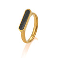 Harma jewelry vogue collection 24k gold plated Alluring Black Hexagon Ring