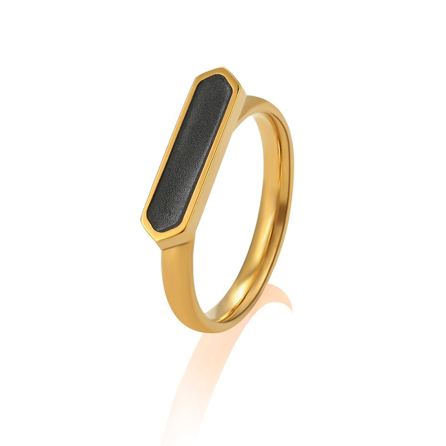 Harma jewelry vogue collection 24k gold plated Alluring Black Hexagon Ring