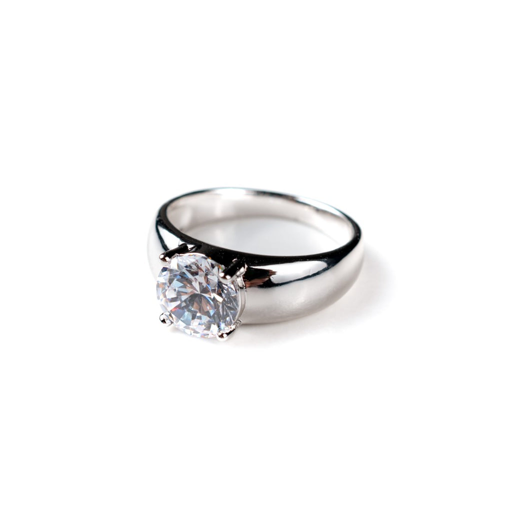 Harma Jewelry Harma Essential Brilliant Cut Zirconia Statement Ring - everyday minimalist 18K gold plated rings for women