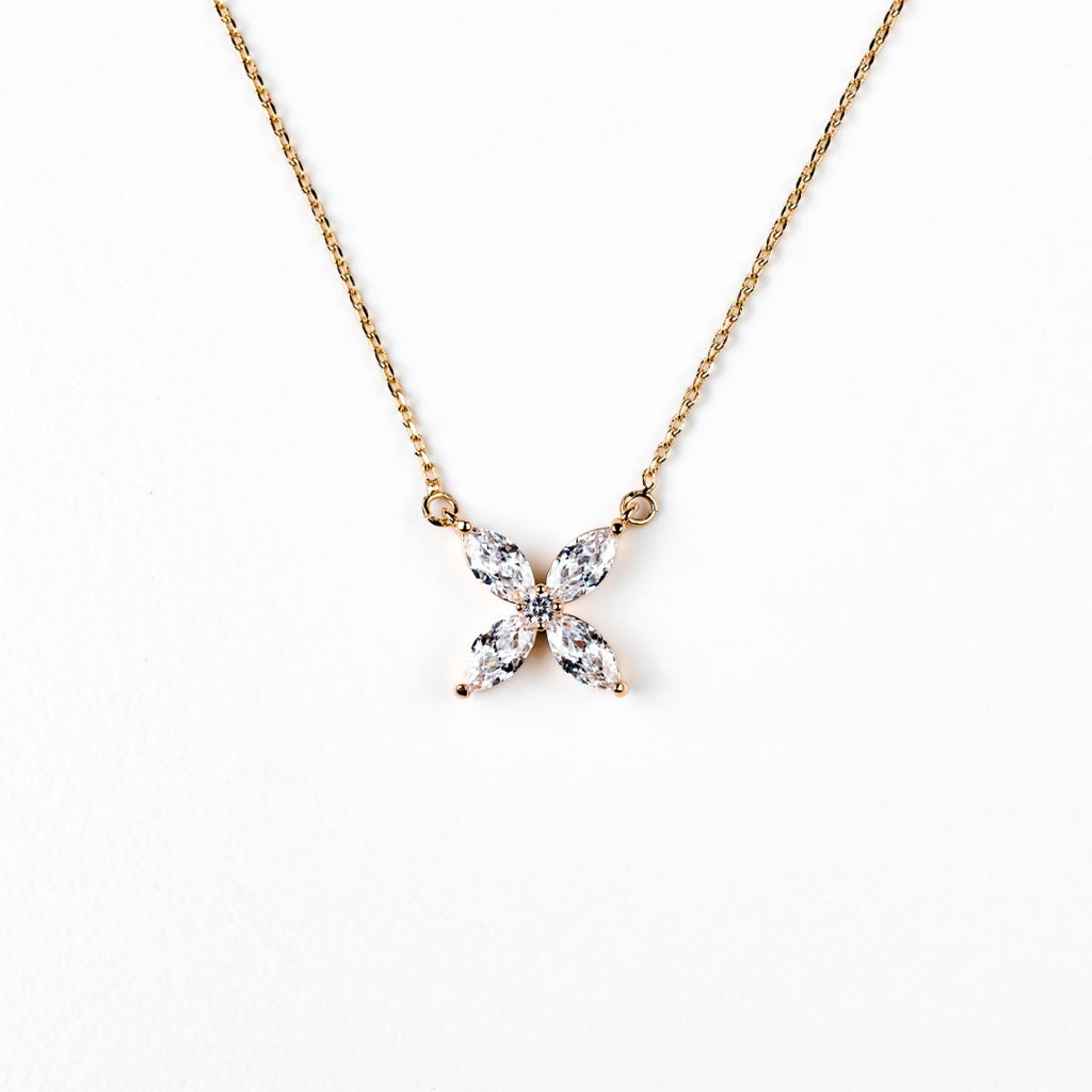 Harma Jewelry Harma New Beginning Marquise Zirconia Necklace - faith-inspired 18K gold plated necklace for women