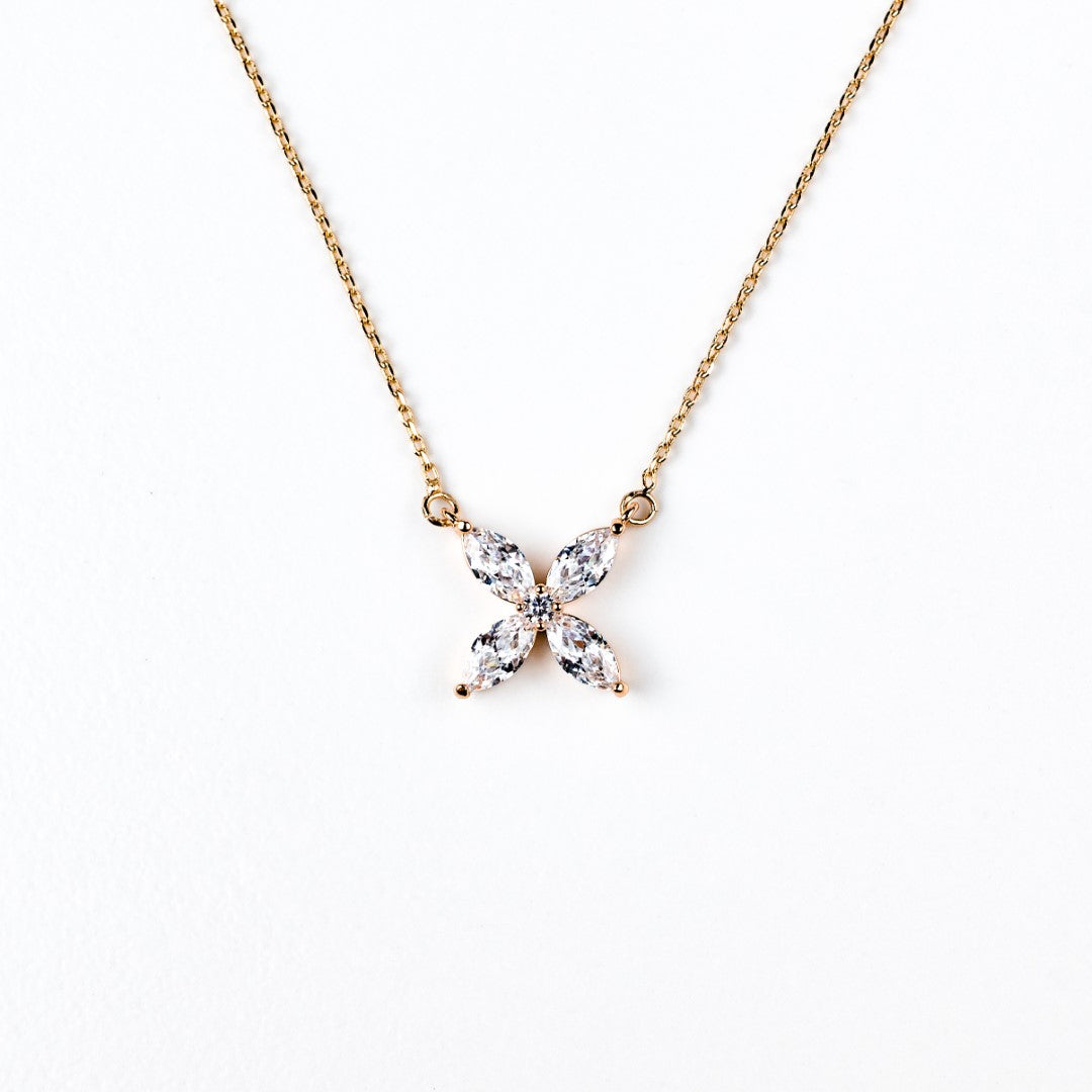 Harma Jewelry Harma New Beginning Marquise Zirconia Necklace - faith-inspired 18K gold plated necklace for women