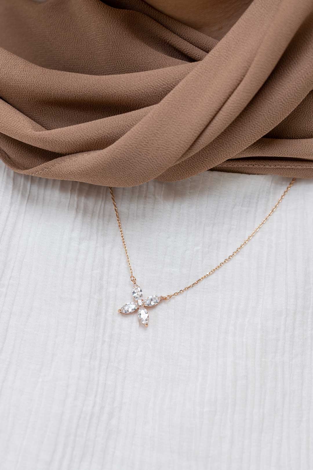 Harma jewelry dawn collection 18k gold plated New Beginning Marquise Zirconia Necklace