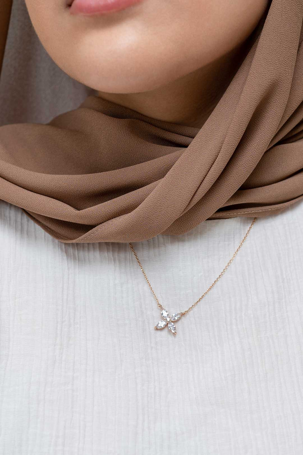 Harma jewelry dawn collection 18k gold plated New Beginning Marquise Zirconia Necklace