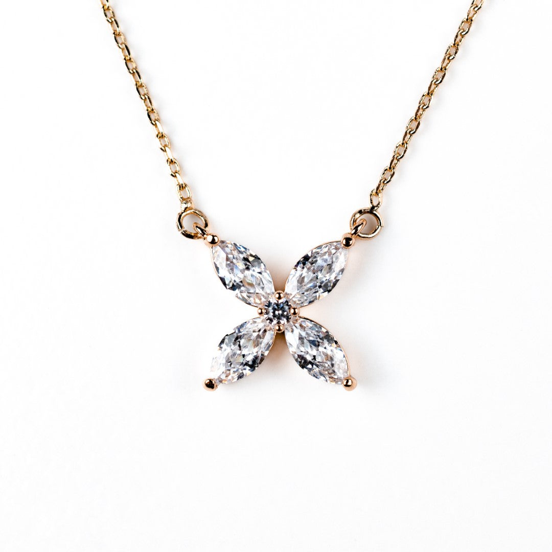 Harma jewelry dawn collection 18k gold plated New Beginning Marquise Zirconia Necklace