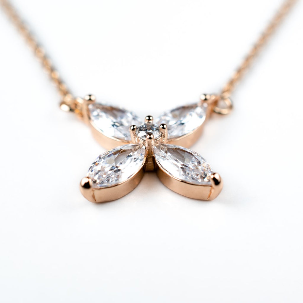 Harma jewelry dawn collection 18k gold plated New Beginning Marquise Zirconia Necklace