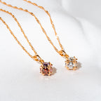 Harma Jewelry Harma Girls Vibrant Crystals Cube Necklace - everyday minimalist 18K gold plated necklace for women