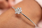 Harma Girls Flower Blossom Zirconia Adjustable Bangle Bracelet