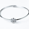 Harma Harma Girls Flower Blossom Zirconia Adjustable Bangle Bracelet - everyday minimalist bracelet