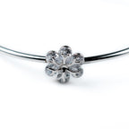 Harma Girls Flower Blossom Zirconia Adjustable Bangle Bracelet