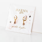 Harma Girls Vibrant Crystals Cube Dangle Hoop Earrings