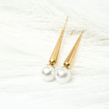 Harma Jewelry I Am Grounded Pearl Dangle Earrings - new beginnings pearl 18K gold plated earrings for women