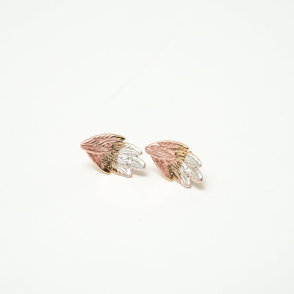 Harma Jewelry I Am Free Wings Stud Earrings - everyday minimalist 18K gold plated earrings for women