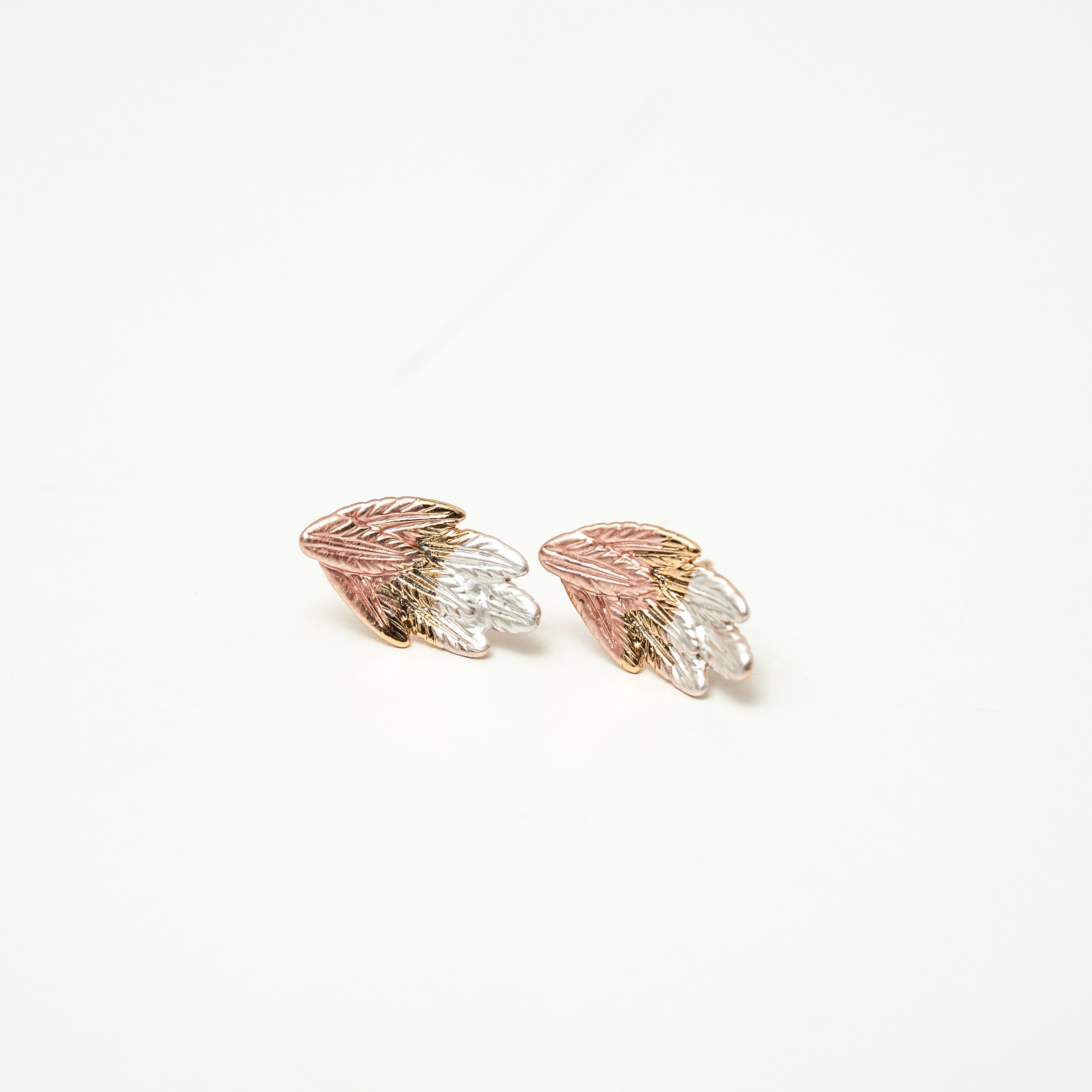 Harma Jewelry I Am Free Wings Stud Earrings - everyday minimalist 18K gold plated earrings for women