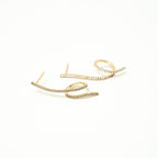 Harma Jewelry Rise in Flow Sparkle Earrings - everyday minimalist 18K gold plated earrings for women