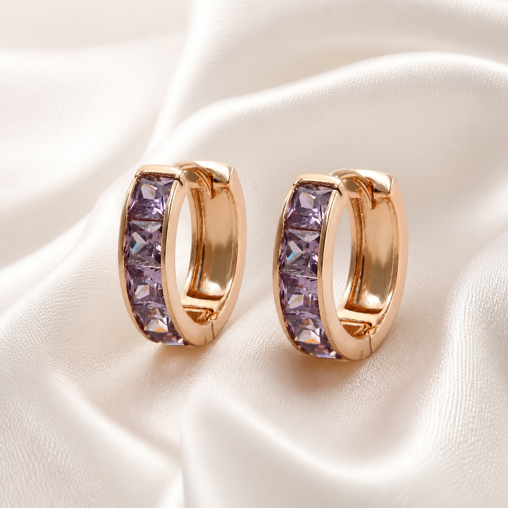 18K Gold Plated Aurora Radiance Hoop Earrings - HARMA