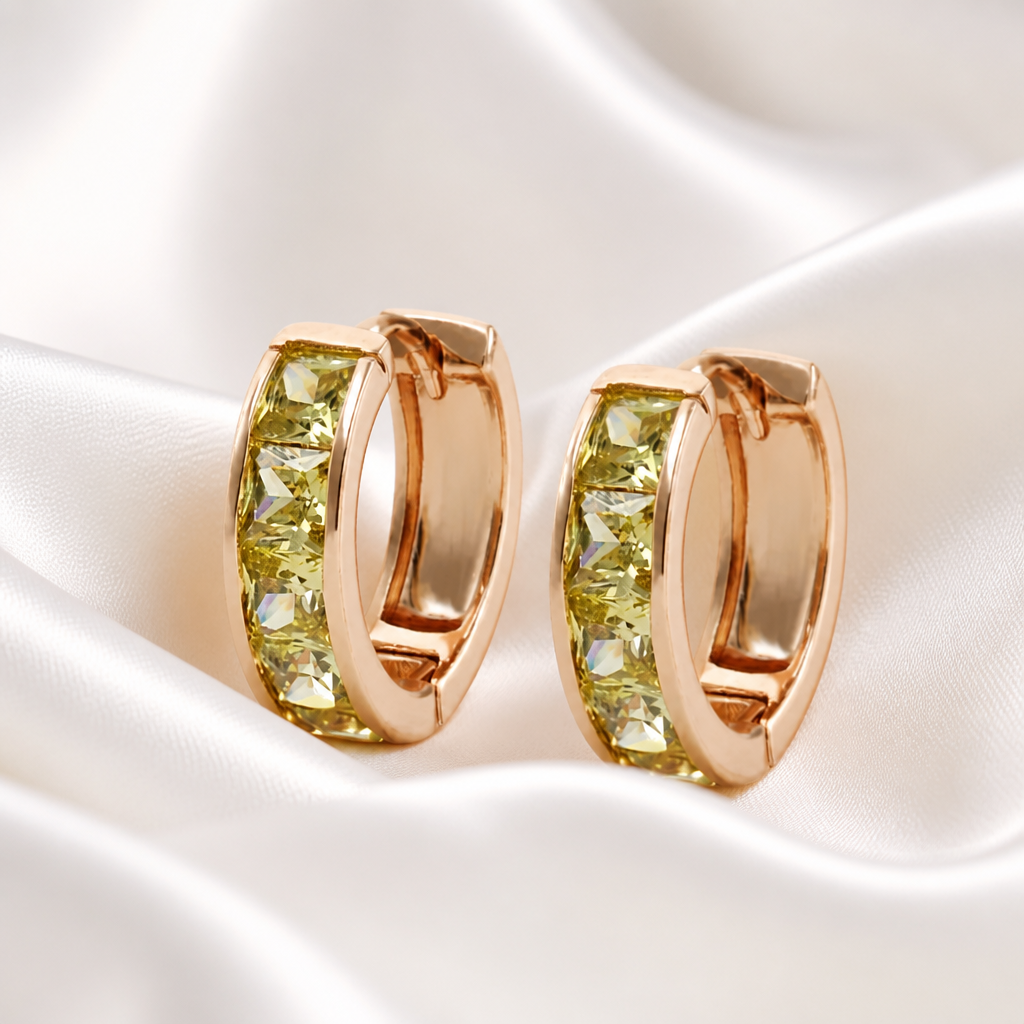 18K Gold Plated Aurora Radiance Hoop Earrings - HARMA
